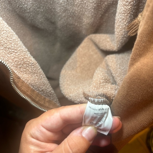 Brandy Melville Christie Brown Hooded Zip-Up Jacket - Picture 6 of 7